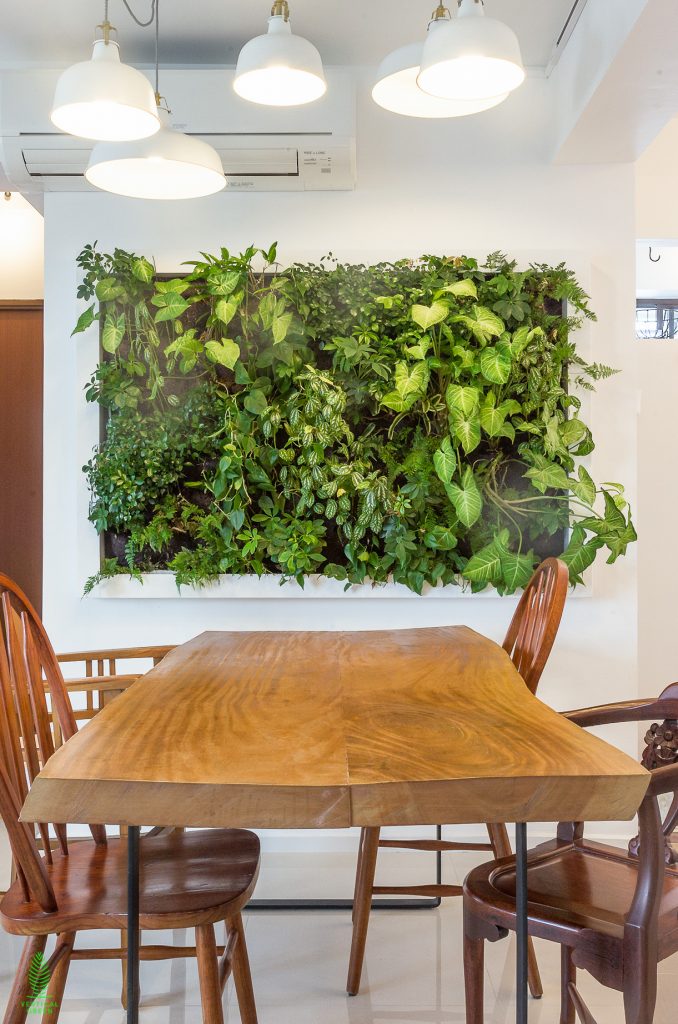 green wall home dining room singapore