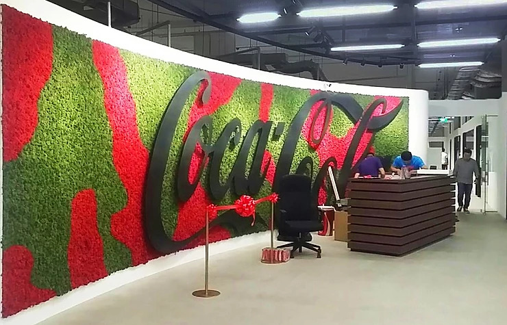 Moss Wall Cocacola Office reception Singapore