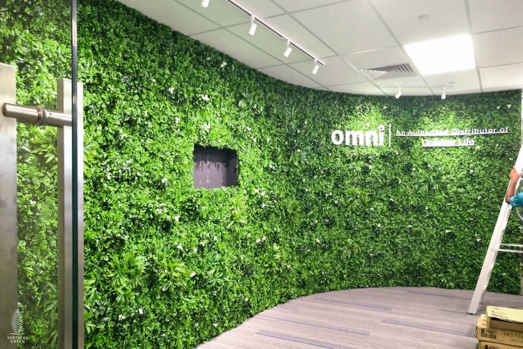 Artificial green wall office Singapore